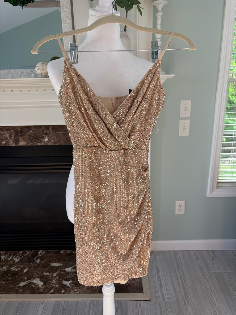 Windsor Gold Sequin Mini Dress